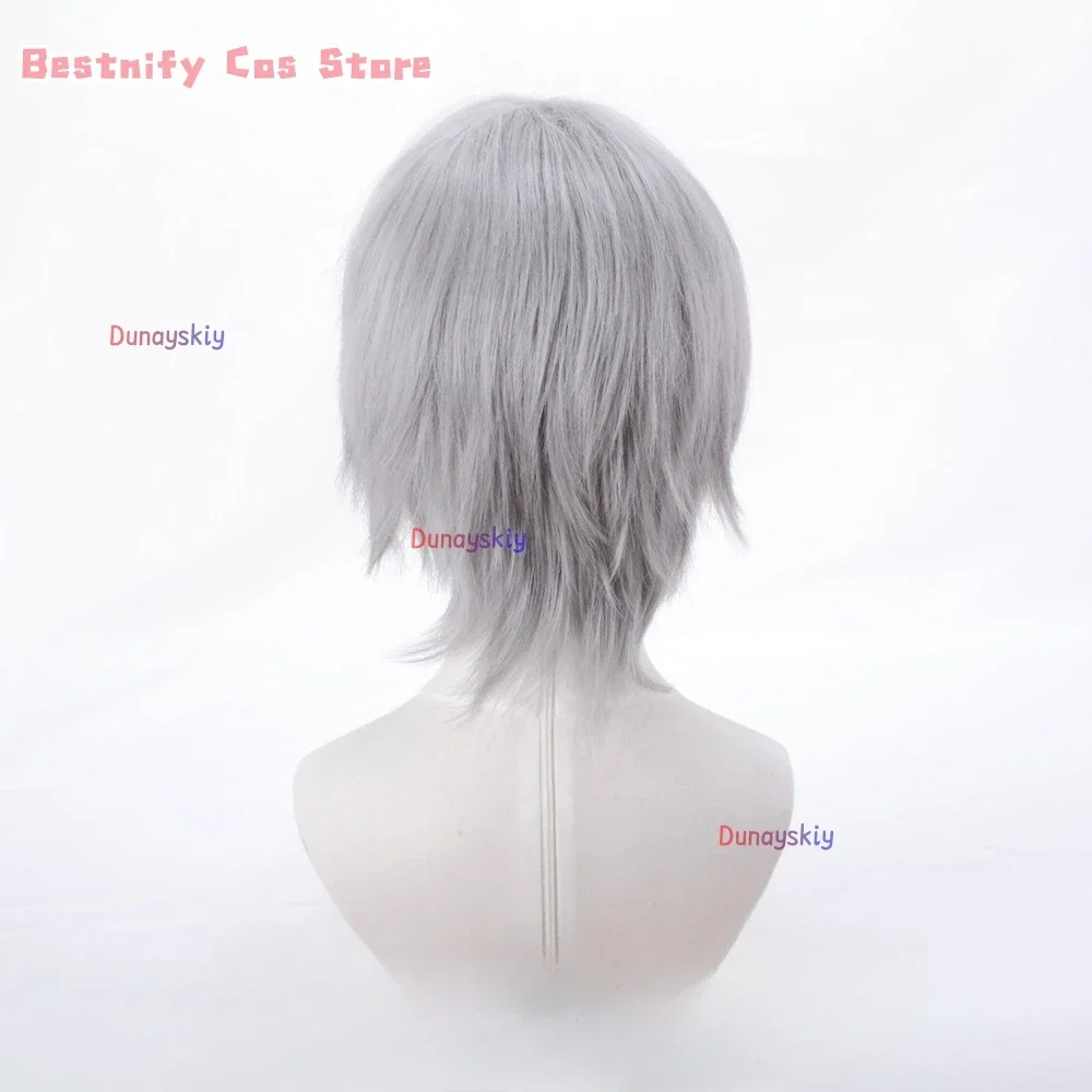 CosplayAnime Devil May Cry Dante 코스프레 Wig Short Light White Gray Hair for Men Women Game Role Play Halloween Party Carnival Prop
