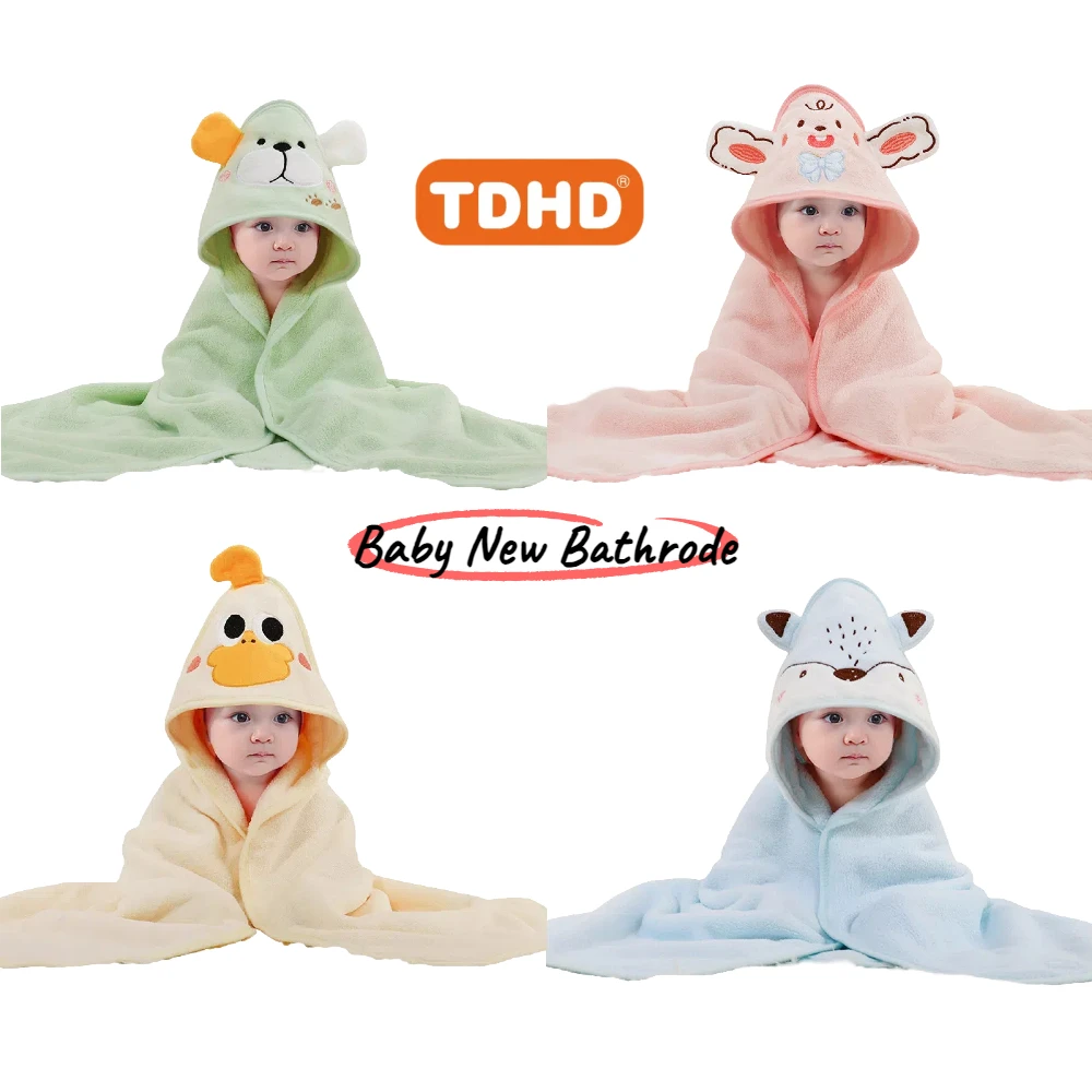 

TDHD 2-паковое банное полотенце премиум-класса из кораллового флиса большого размера — ультра впитывающее вещество для комфорта ребенка — отличный подарок для новорожденных и малышей