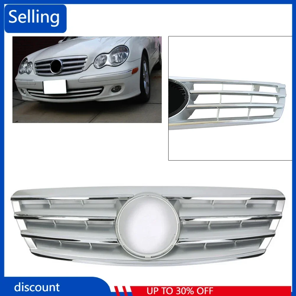 

Car Grille Grill For Mercedes Benz C-Class W203 C280 C320 C240 C200 W204 C180 C200 C260 C63 2000 2001 2002 2003-2006 w/ Emblem