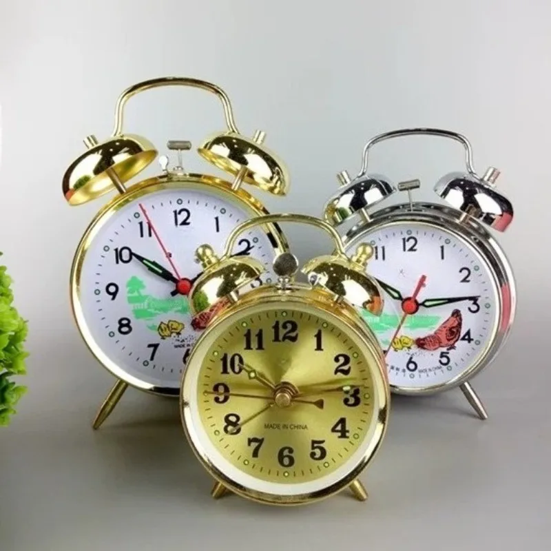 Wind- alarm clock vintage mechanical alarm clock creative student bedroom ultra-loud noise