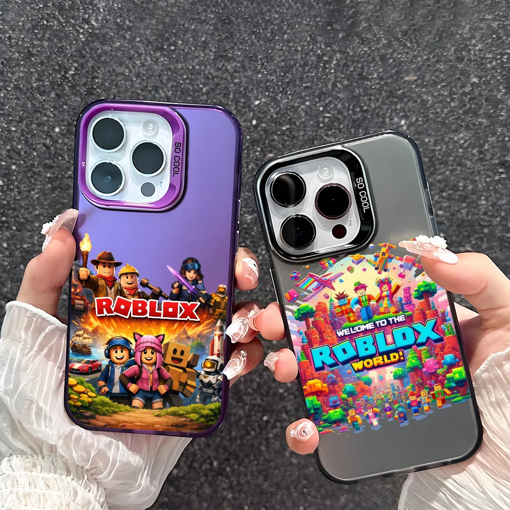 

Game R-ROBLOXs Phone Case For IPhone 17 16 15 14 13 12 11 Pro Max Plus Mini IMD Color Silver Shell