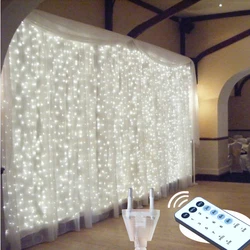 6X3M LED Remote Curtain String Lights Fairy Lights Garland For Birthday New Year Home Patio Party Wedding Home Outdoor Decor