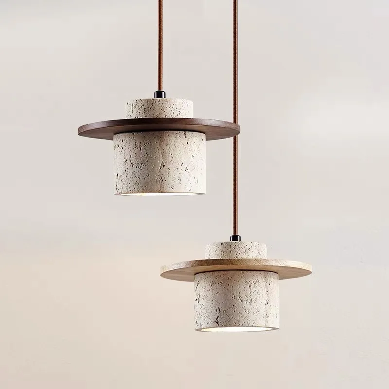 

Retro Marble LED Pendant Light Bedroom Bedside living Dining Room Bar corridor Travertine Hanging Lamp Home Decor Chandelier