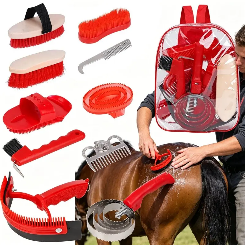 kit-de-toilettage-pour-chevaux-10-pieces-brosses-pour-le-toilettage-des-chevaux-avec-sac-portable-pour-un-bain-et-un-massage-efficaces