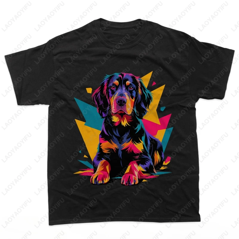 Polygonal Abstract Art Gordon Setter TShirt Men Women Lovely Casual Modal Comfortable Loungewear Tops Unisex Fashion Tees Gift
