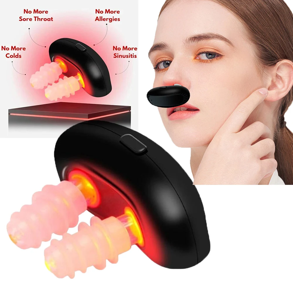 Cordless Red Light Nasal Therapy Device Rhinitis Relief Tool Infrared Nasal Therapy Device for Improving Nasal Ventilation