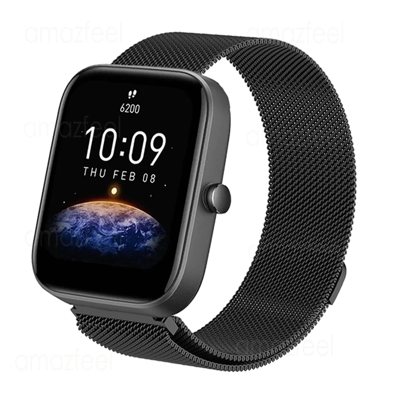 20Mm Dây Đeo Kim Loại Cho Amazfit Bip 3/3 Pro Đồng Hồ Thông Minh Dây Thép Không Gỉ Vòng Từ Cho Amazfit GTS 3 2 2e Mini Vòng Tay