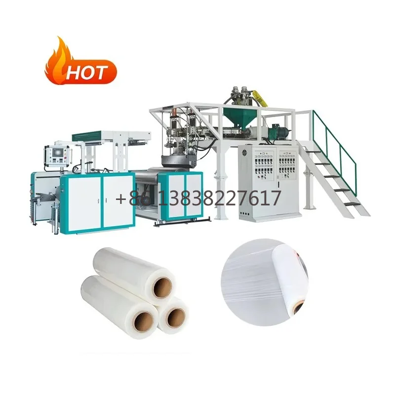 Automatic Food Stretch Film Making Machine Plastic Stretch Film Extruder Machine Cast Stretch Film Rewinding Machine