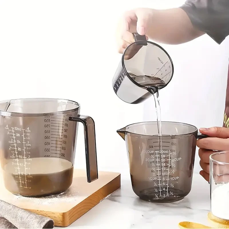 1 Pcs Measuring Cup with Scale Handle PS Scale Cup Plastic Measuring Volume Beaker Kitchen Baking Tools 150/300/600/1000ml