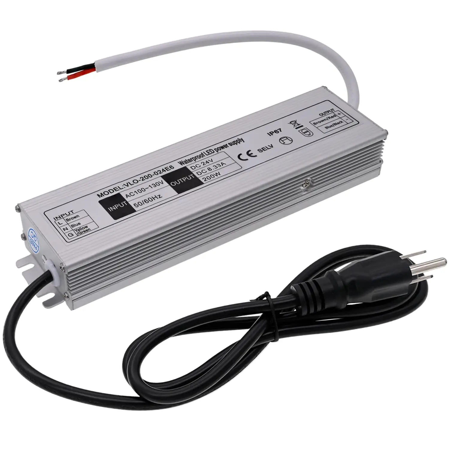DC12V24V LED Power Supply 60-400W Low Voltage Transformer Adapter, LED Driver Waterproof IP67 for Indoor and Outdoor Lights Use