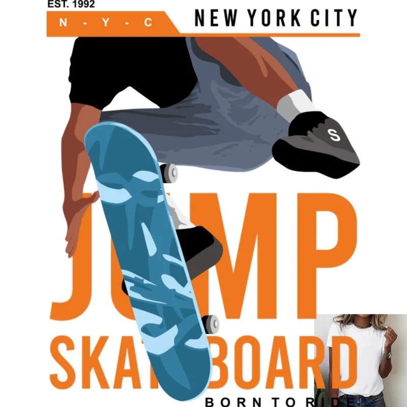 Trendy Skateboarding Sports Style Heat - Transfer White Ink Iron - on, Suitable for T - Shirts/Canvas Bags, Street Casual, Eye