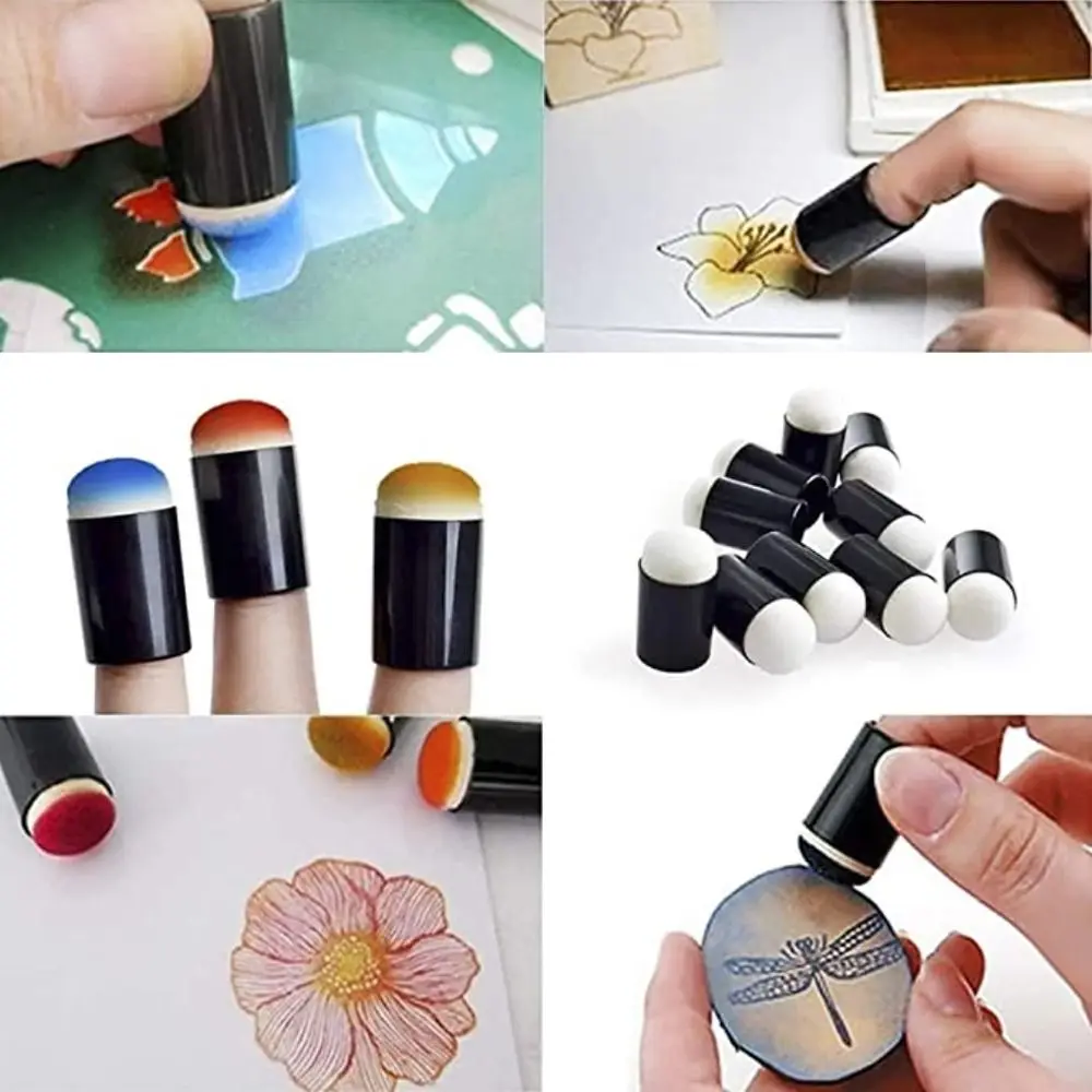 10PCS Staining Foam Inking Finger Sponge Daubers Scrapbooking Painting Tool DIY