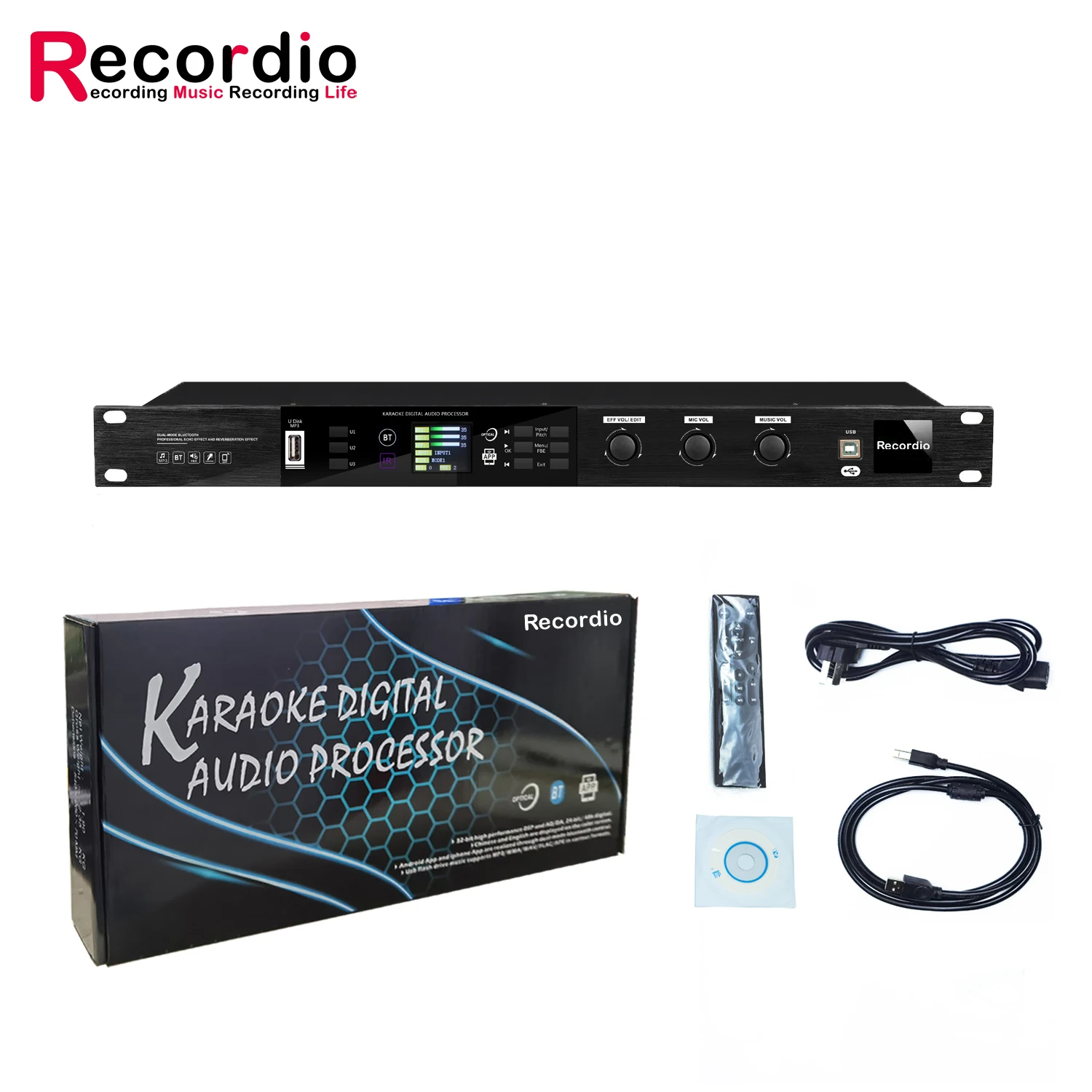 Professional Preamp Effect Processor Professional DSP Reverb Sound Adjustment Device KTV & Stage Performance Equipment GAX-K510