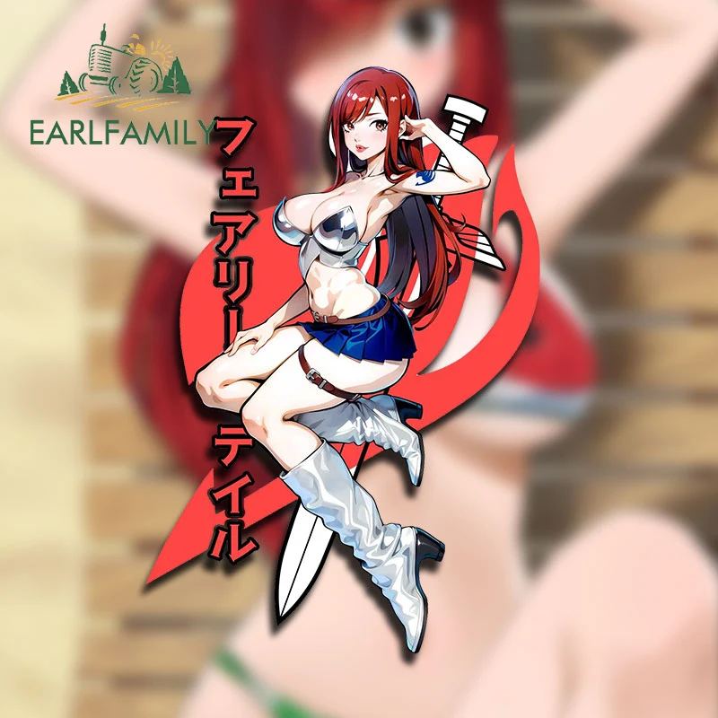 EARLFAMILY 13cm X 9,4 cm para Erza Scarlet Sexy moda goteo pegatinas de coche personalidad ventanas calcomanías creativo Graffiti etiqueta de coche