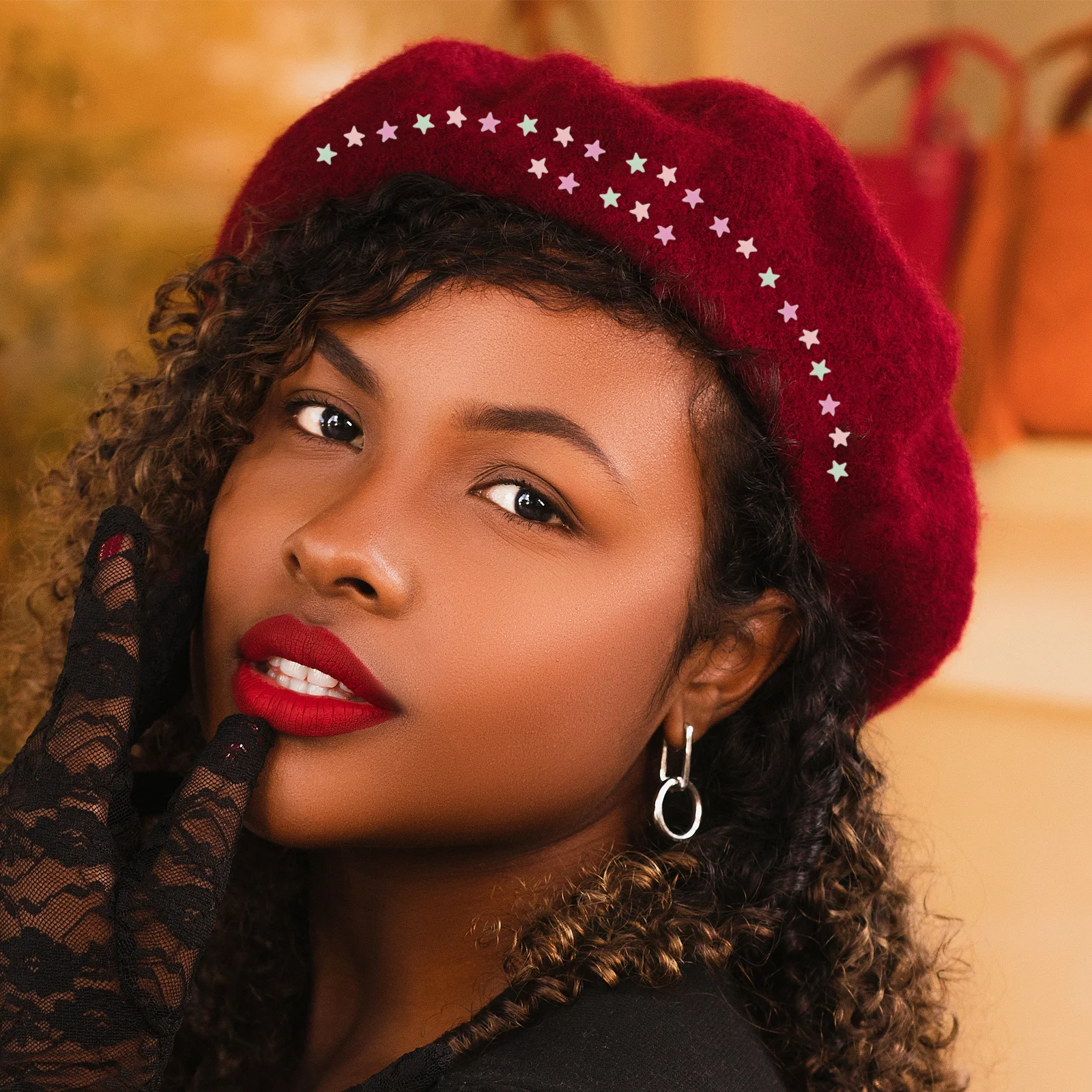 

10Pcs Five Pointed Clay Pink Sprinkles DIY Craft Glitter Stars Nail Charms Decorations for Manicure Pedicure Hair