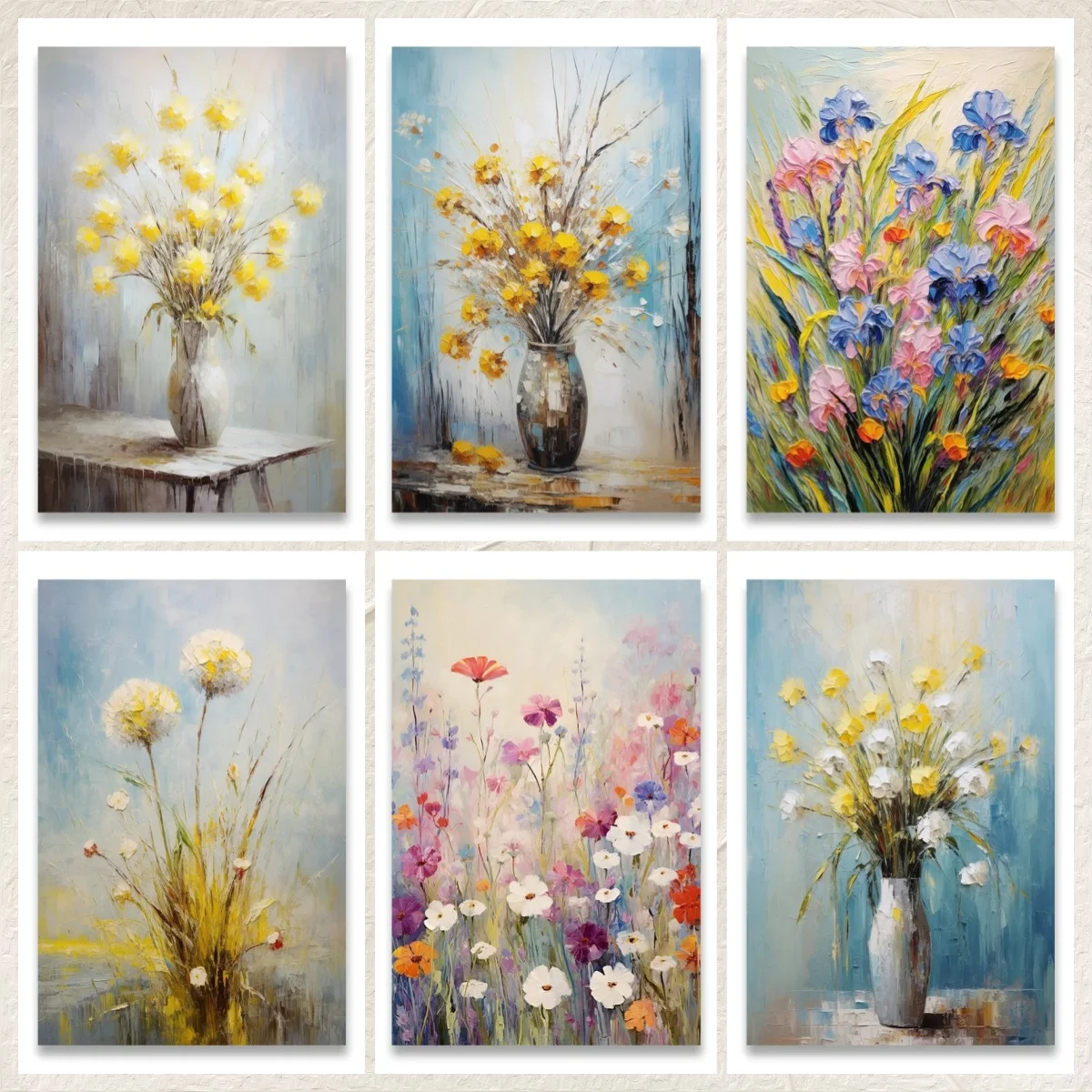 Diente de leones, flores, mares, arte de pared minimalista, lienzo impreso, carteles de pintura para sala de estar, decoración moderna del hogar