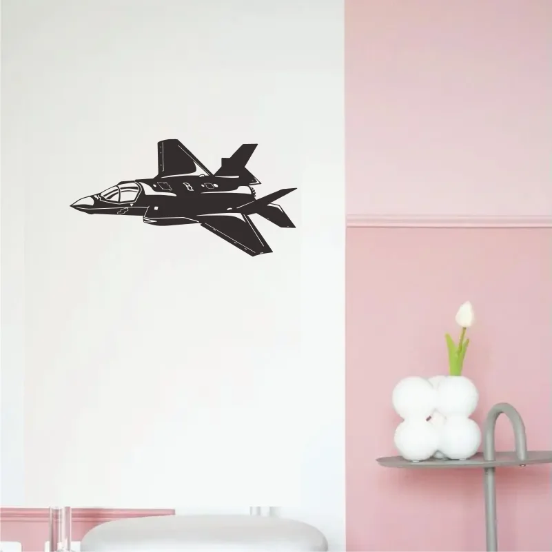 American F-35 Fighter Wall Sticker War Weapon  Aircraft Lover Teen Kids Room Home Decor Dress Up Vinyl Decal #203