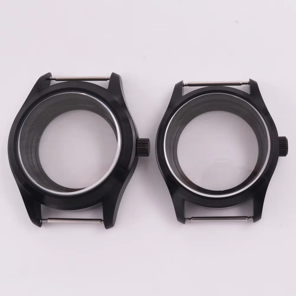 36mm/39mm Black Sapphire Glass Watch Case Fit NH35 NH36 NH34 ETA2824 PT5000 Movement