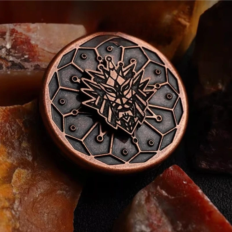 廖廖EDC銅製エルミット銅彫刻メカニカルメタルフィジェットスピナーデスクトップストレス解消玩具