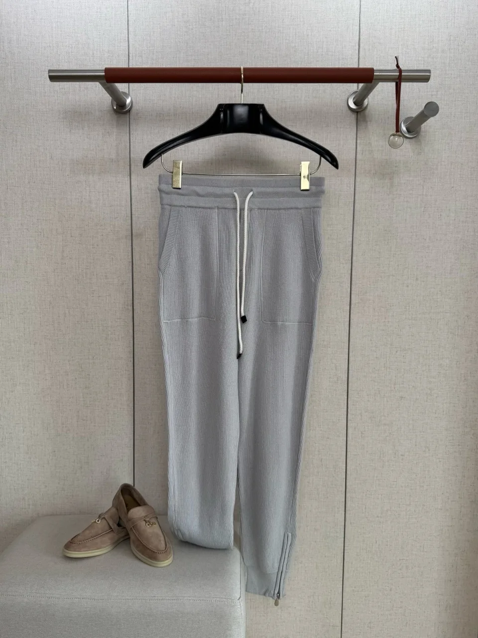 

Men's High-End Wool Blend Knitted Casual Pants Soft Touch Skin-Friendly Comfortable Design Straight Leg Cotton Pure Color