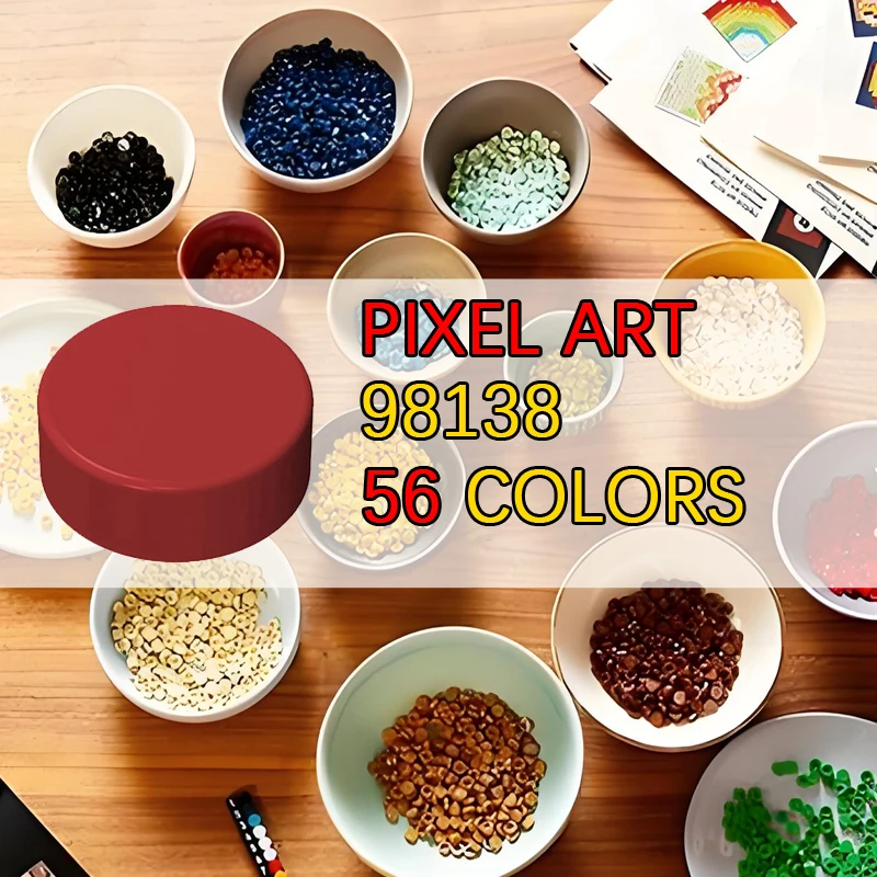 

300 шт./лот, плоская плитка 1x1, круглая круглая пиксельная живопись 98168, строительный блок, игрушка, мозаика, рисунок, пиксель, искусство для подарка