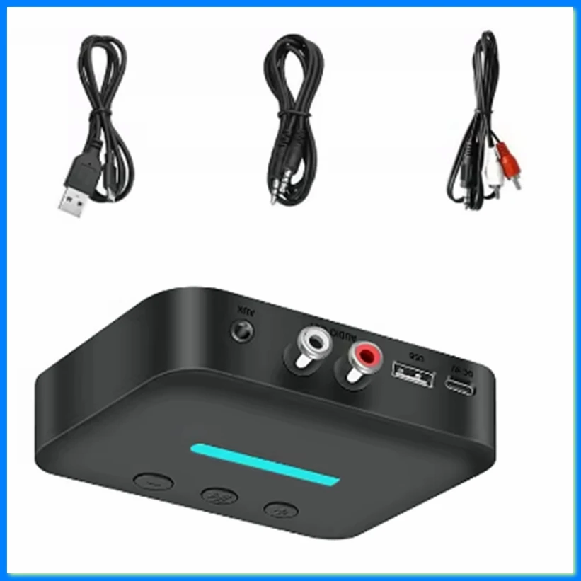 Bluetooth 5.3 Audio Receiver Adapter Wireless Music 3.5mm AUX R/L Support U-Disk Playback for Desktop Speaker Amp-A27R