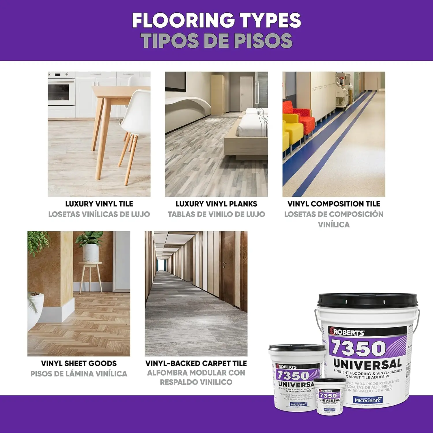 versal Resilient Flooring & Vinyl-Backed Carpet Tile Adhesive - 1 Gal. (3.78 L)