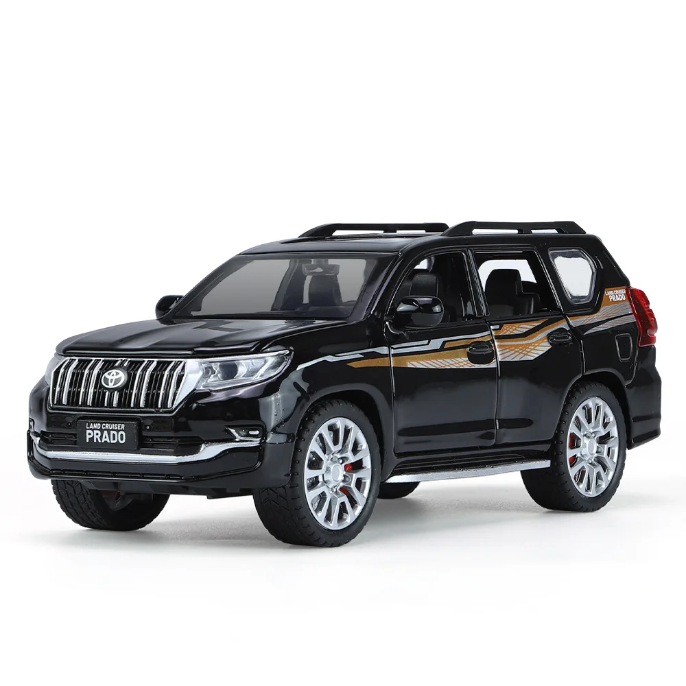 1:24 Toyota Prado simulazione di veicoli fuoristrada pressofuso in lega di metallo modello di auto Sound Light Pull Back Collection Toy Gift