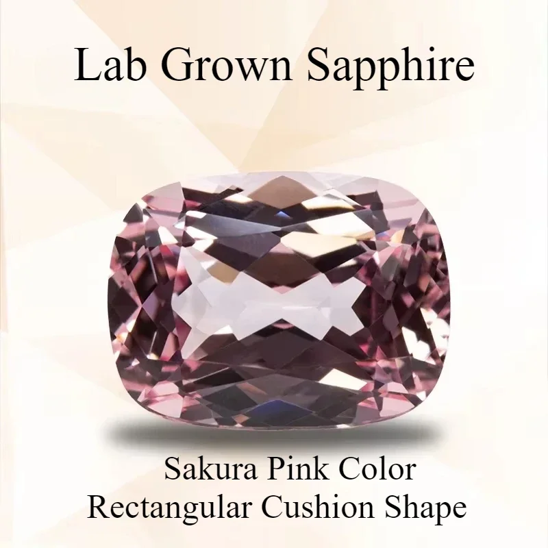 

Lab Grown Sapphire Sakura Pink Color Rectangular Cushion Shape VVS1 Charms DIY For Jewelry Making Selectable AGL Certificate