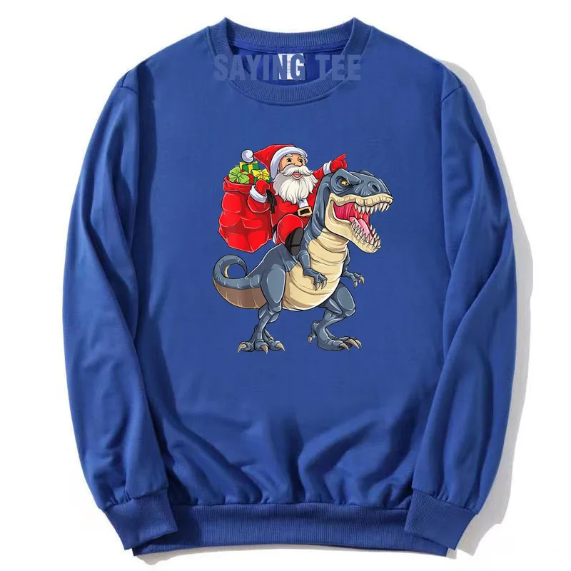 Dinosaurier t Rex Weihnachten Santa Jungen Männer Weihnachten Squad Pullower Sweatshirt niedlichen Langarm T-Shirt Top Papa Ehemann Baumwolle Pullover – Detail 3