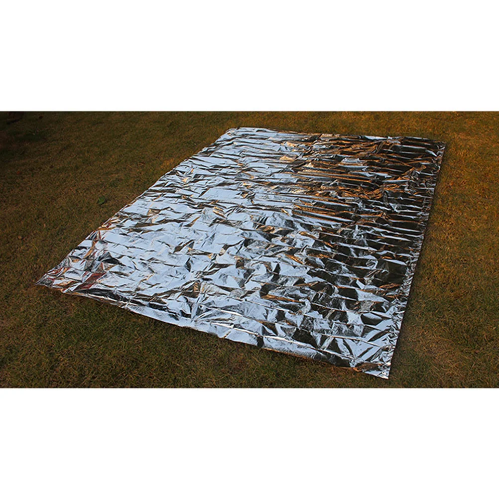 

2 Pcs Camping Blanket Insulation Outdoor Emergency Foil Aluminized Film Heat