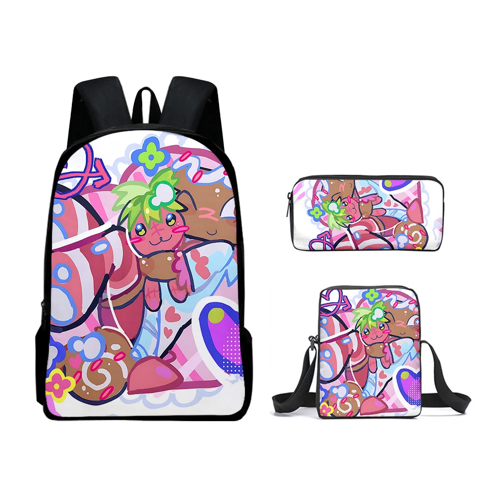 

Роскошная новинка, крутой мир Dandy's, 3D принт, 3 шт./компл., школьные сумки для ноутбука, рюкзак, наклонная сумка на плечо, пенал