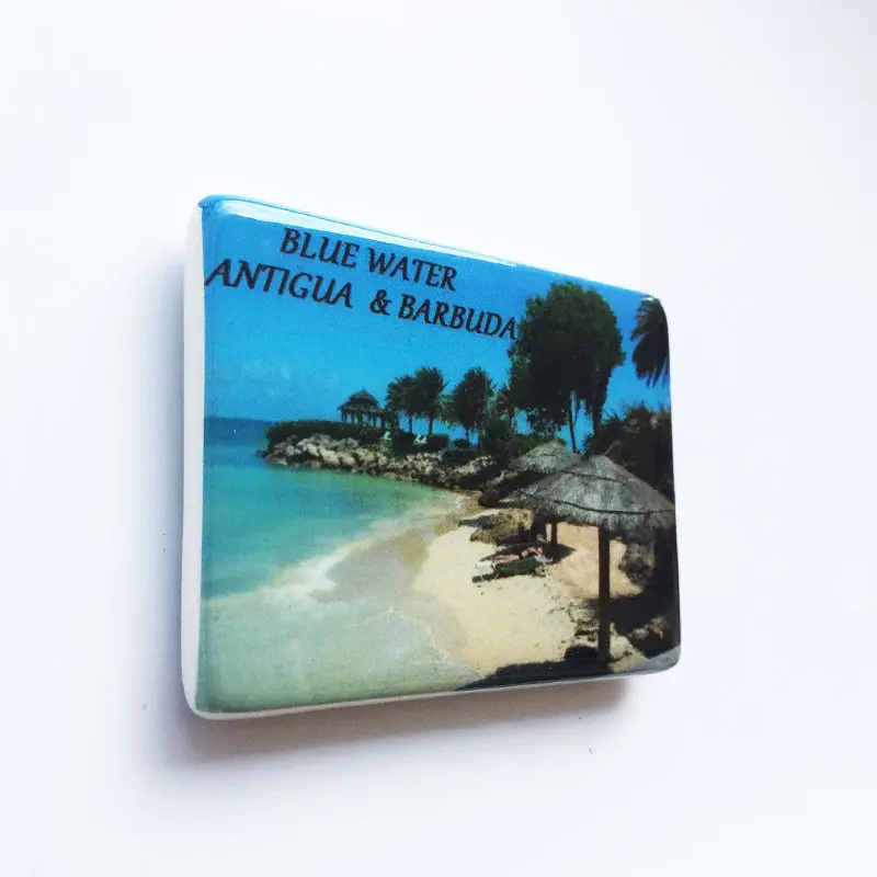 Antigua and Barbuda Creative Ocean Beach Tourism Souvenir Ceramic Crafts Magnetic Fridge Magnet Ornaments