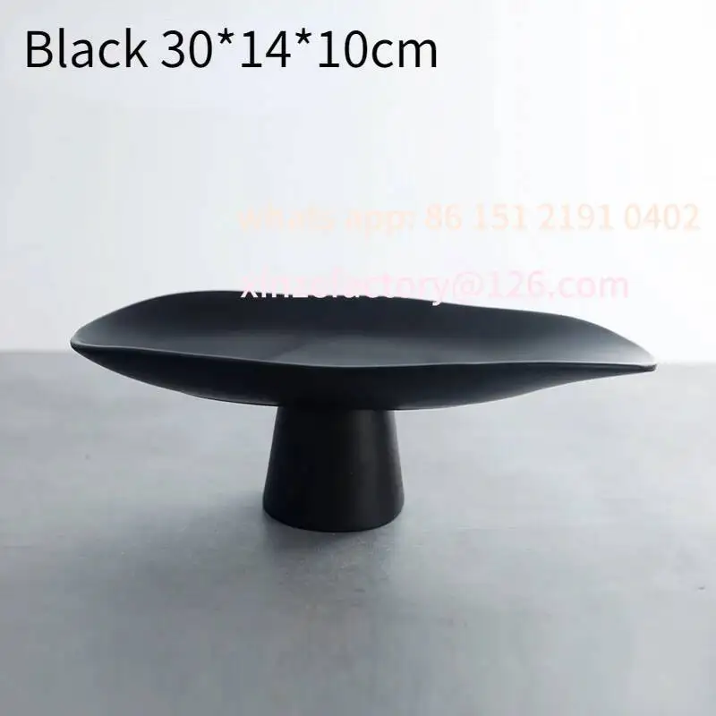 Customizable modern resin high foot fruit tray creative living room table tea storage tray decoration model