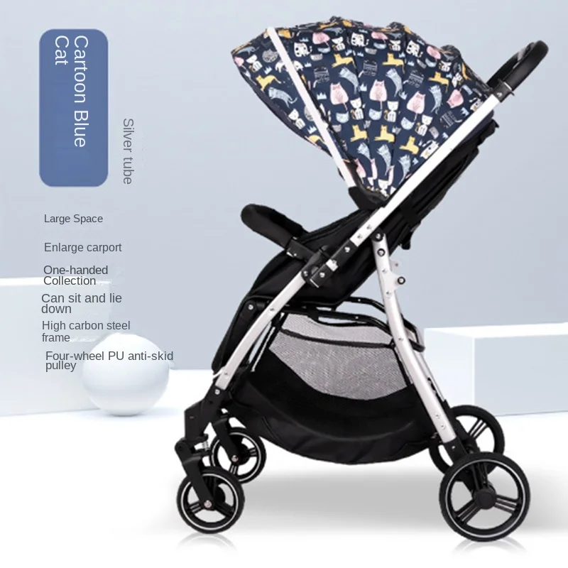 Bi-directional Swivel Baby Stroller High Landscape Can Sit and Recline Child Seat Foldable and Portable Newborn Stroller