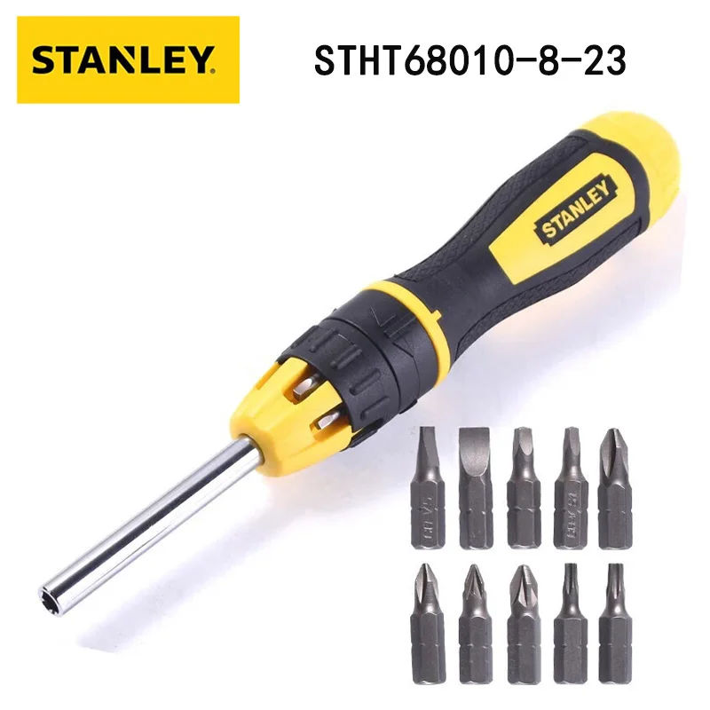 Stanley STHT68010-8-23 Ratchet Changeable Head Screwdriver Multifunctional Changeable Head Screwdriver Cross Slotted 11pcs