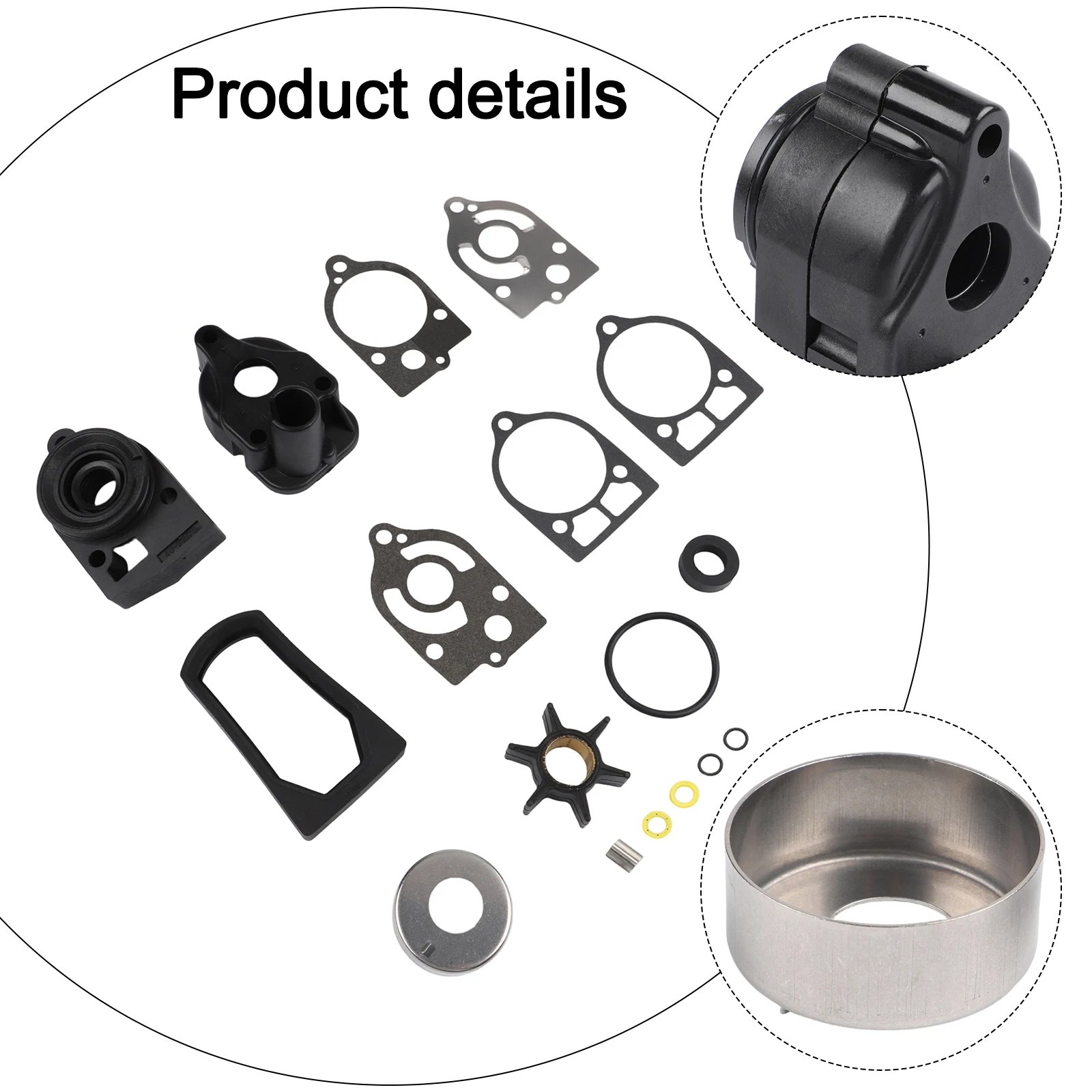 

For Mercury Outboard Sea Water Pump Repair Kit for 40HP 45HP 50HP 60HP 65HP 70HP For Mariner Models 1977-1997 Neoprene Material