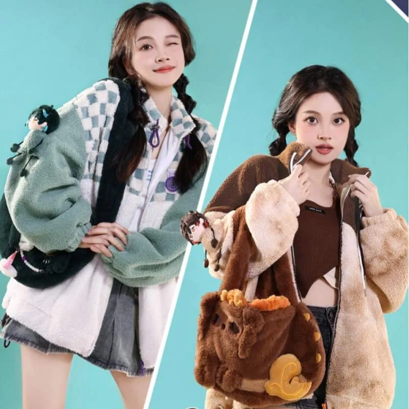 

Xiao Zhongli Plush Coat Game Genshin Impact MiHoYo Couple Cosplay Costumes Doujin Birthday Gifts