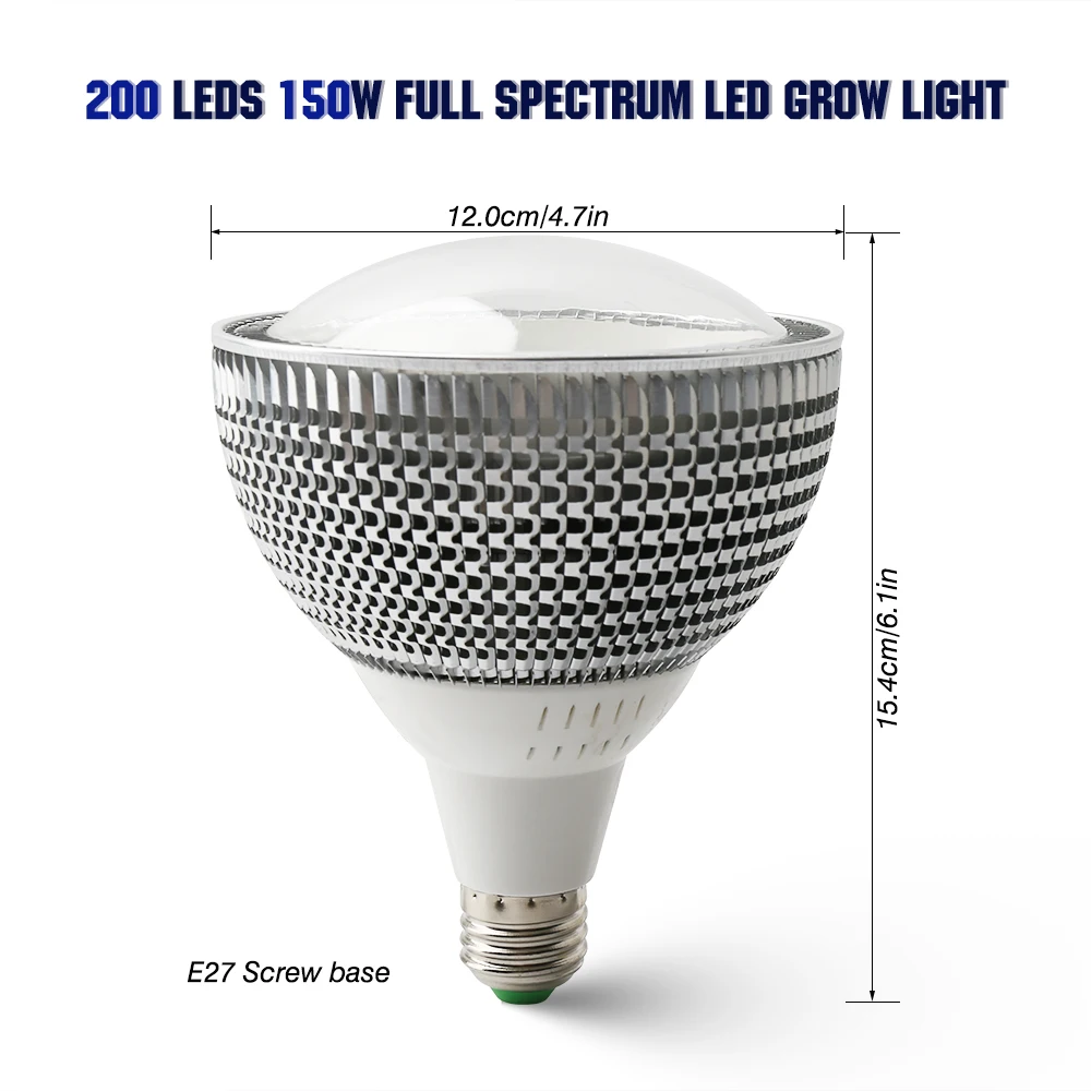 植物用のフルスペクトル植物ランプ,200個のLED,水耕栽培用の照明,花,種子,屋内水耕温室,150W