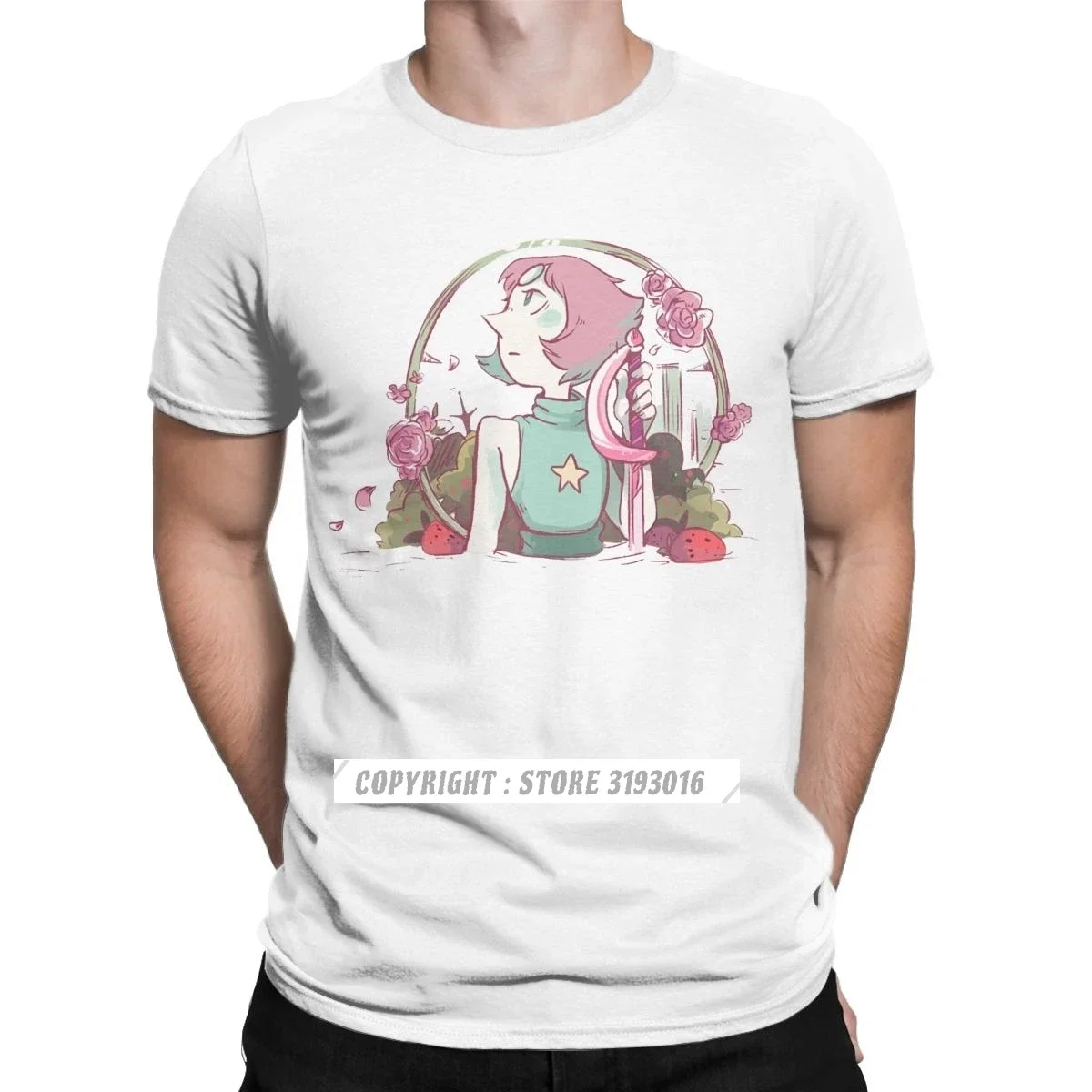 Men Cool Tee Shirt Strawberry Field Steven Universe Tshirts Gems Crystaall Su Emmy Rebeca Pearl Christmas Tees Printed T-Shirts