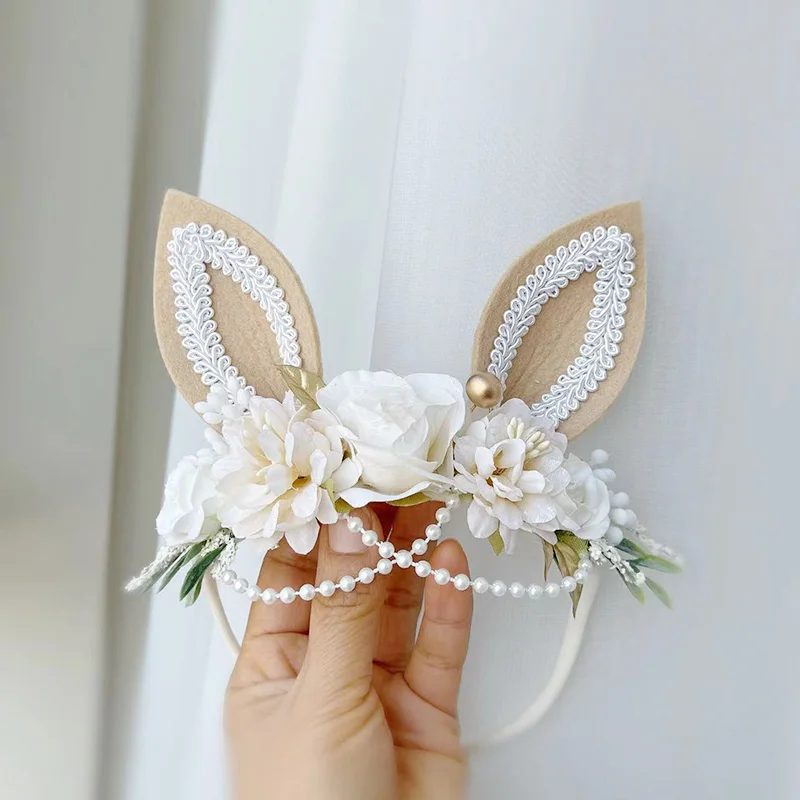 Free Shipping White Bunny Ears Easter Skinny Baby photo Headband hair accessories