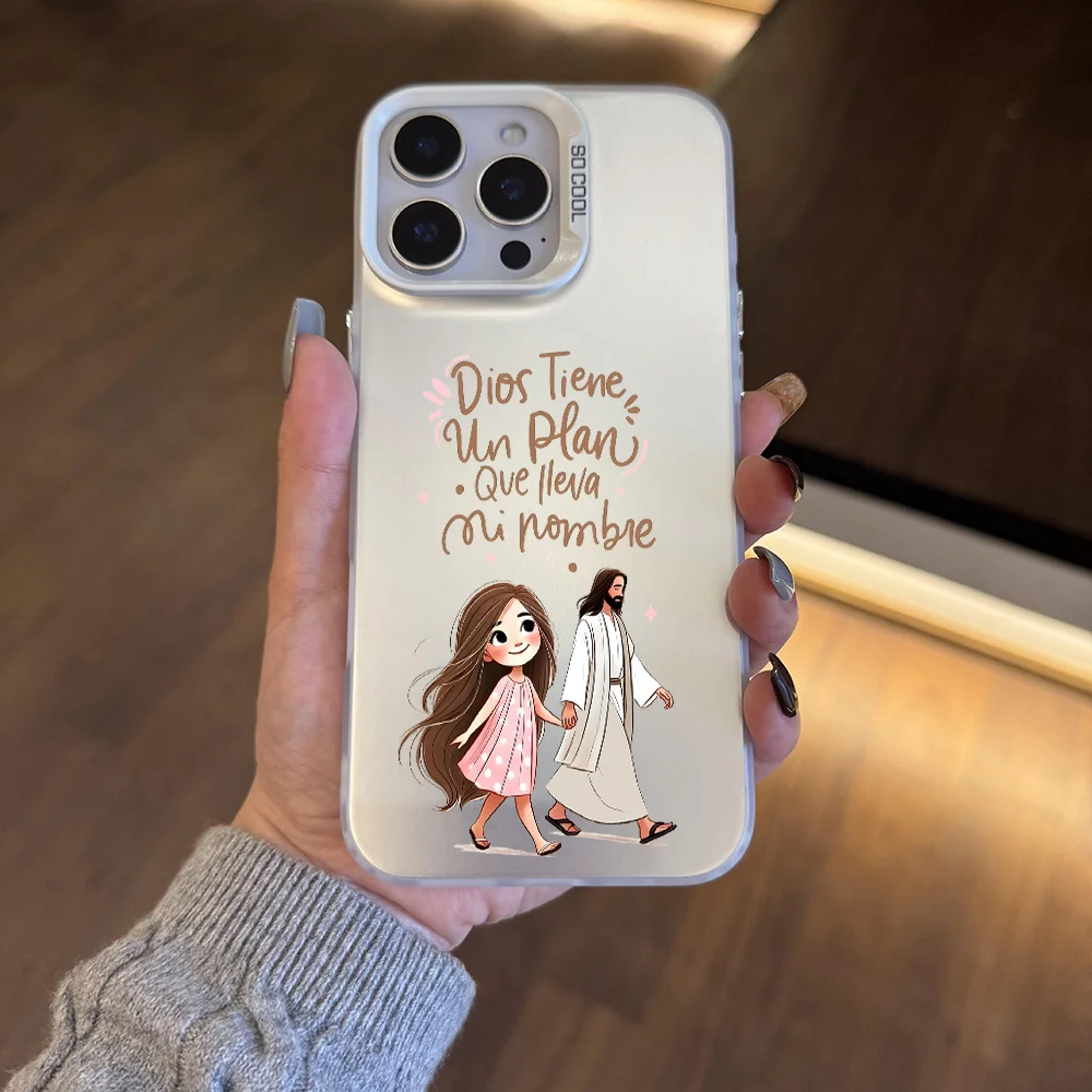 حافظة هاتف جميلة تظهر فتاة محظوظة المشي مع الله لهاتف iPhone 16 15 14 13 12 11 Pro Max Plus #1