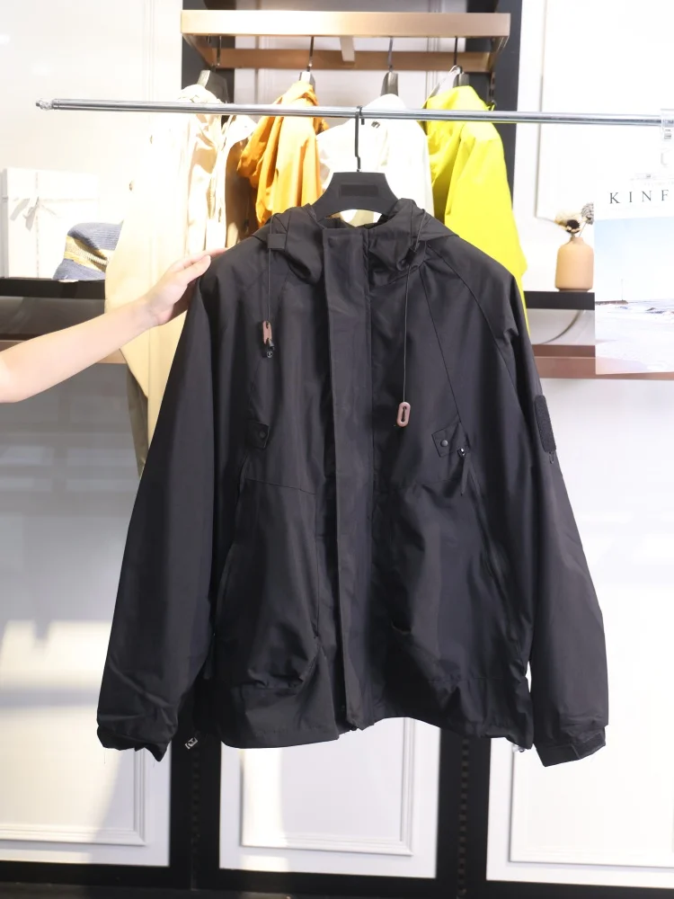 

ex Outdoor Windproof Waterproof Hooded Jaet Spring Autumn New Sle Youth Polyester Fiber Long Sve Stand Fit