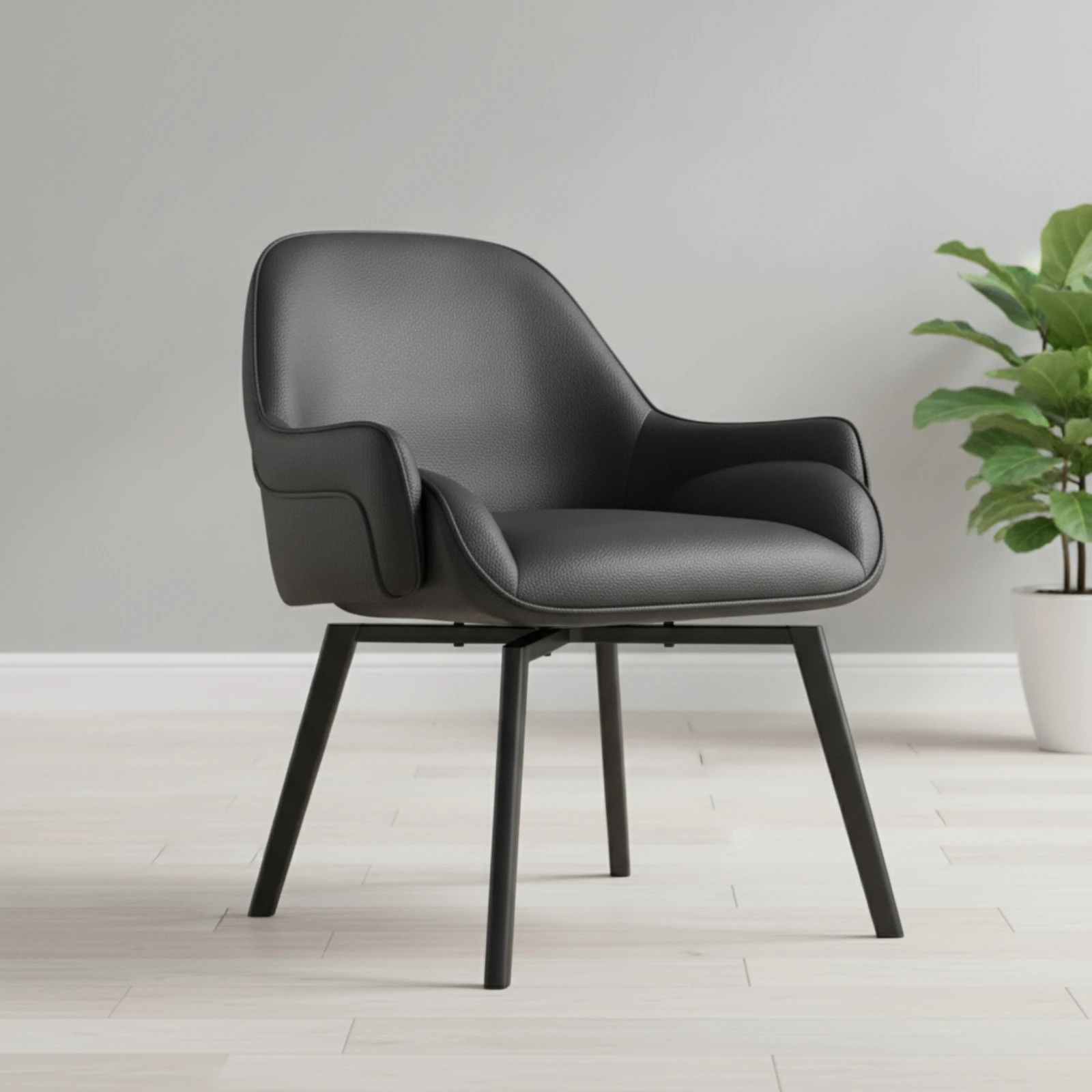 Swivel Dining Chair with Armrests Contemporary Swivel Dining Chair Armchair Comfortable Chairs Long-Lasting for Home Office