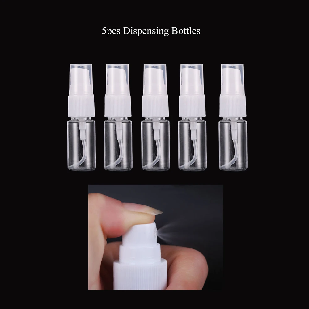 5pcs/pack 10ml Transparent Plastic Spray Bottles Empty Travel Mist Bottle Set Reusable Portable Makeup Atomizer Containers