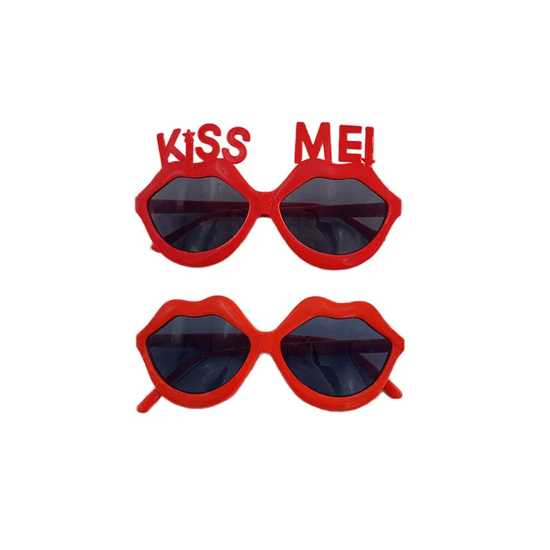 Kiss Me Leuchtende Brille für die zukünftige Braut, leuchtende rote Lippen-Sonnenbrille für Mädchen und Frauen, Y2K-Accessoires, Nachtclub-Requisiten – Detail 6