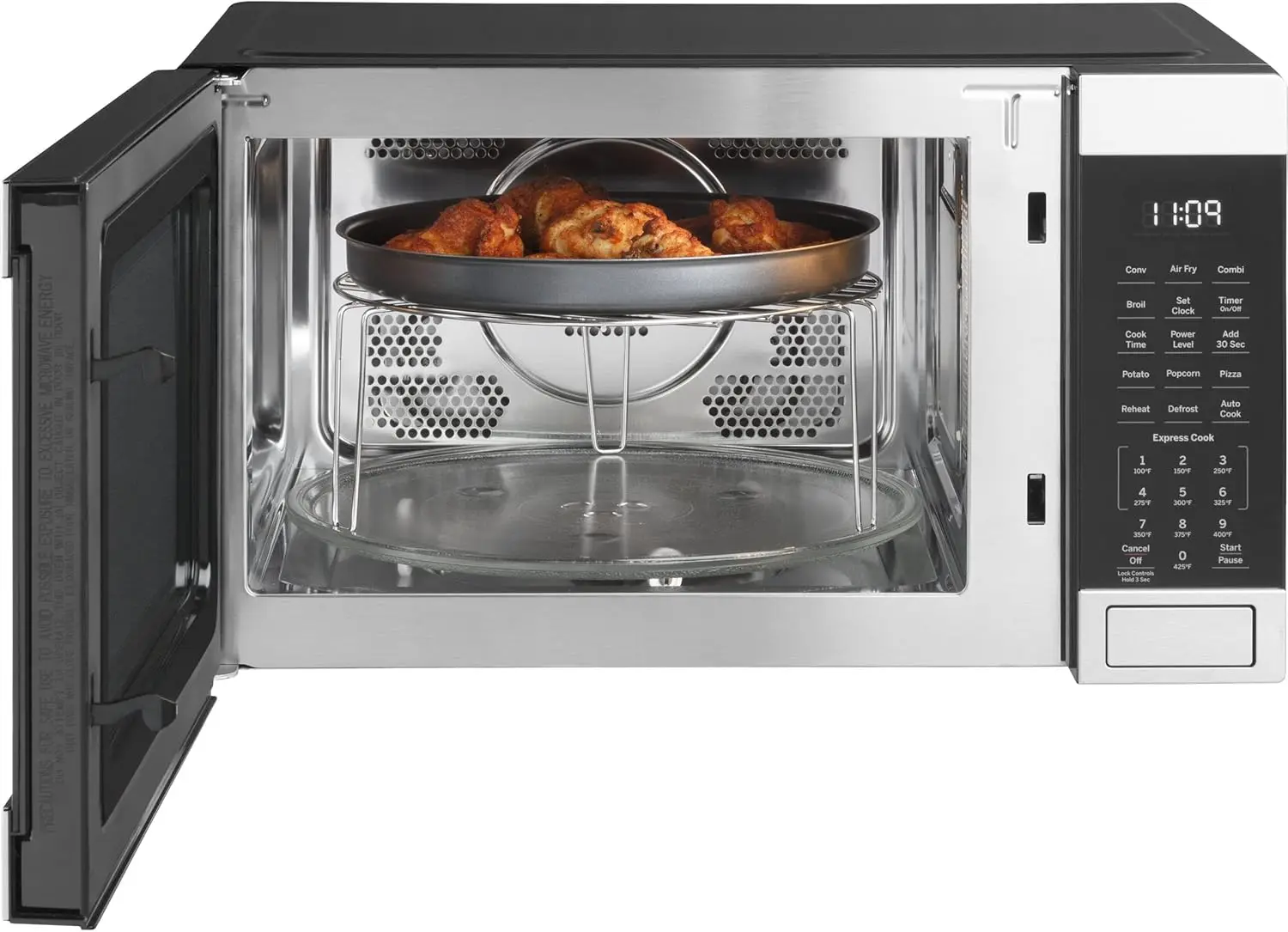 Forno Microondas Completo com Fritadeira a Ar, Modo 3 em 1 e Modo Convecção, Capacidade de 1,0 Pés Cúbicos, Essenciais de Cozinha, 1.050 Watts