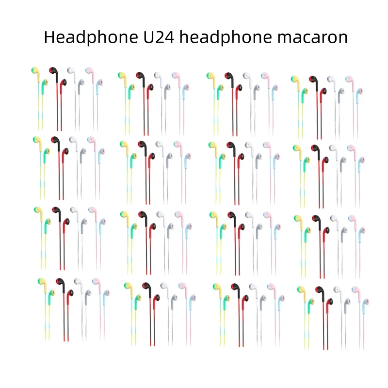 1pcs Headphones U24 Headphones Macaron Contrast Color Headphones K Song Two-color Headphones Earplugs