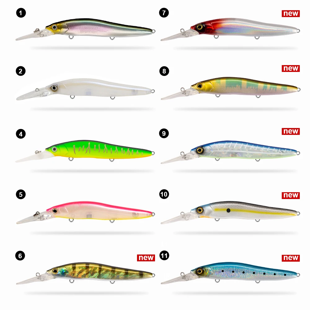 D1 Minnow Fishing Lures Bait Slow Floating 110mm/16g Groundbait Artificial Hard Wobblers Freshwater Saltwater Fishing Tackle
