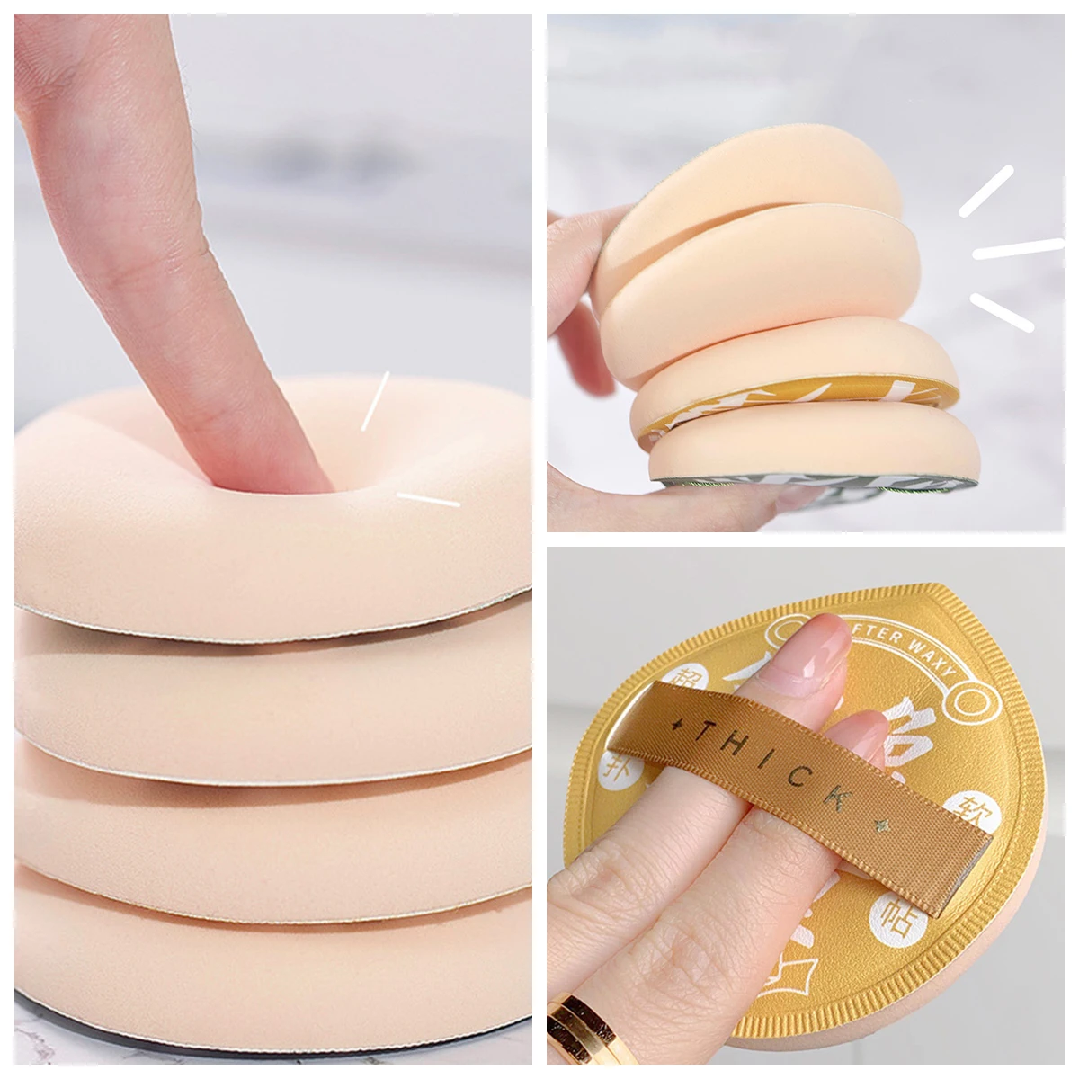 New Air Cushion Makeup Bag Set Cotton Sugar Makeup Sponge Soft Wallet Beauty Tool Dry Wet Dual Use Makeup Puff